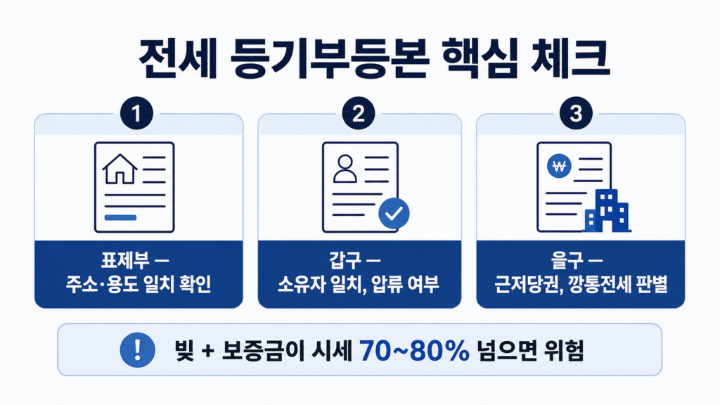 전세 등기부등본 핵심 체크