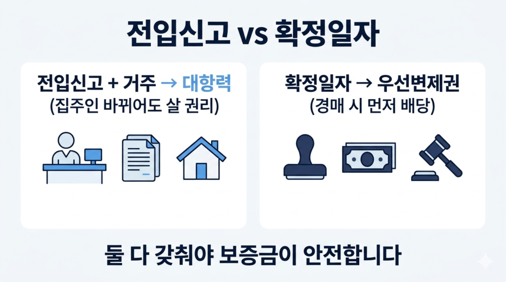 전입신고 확정일자 효력 정리 - 대항력과 우선변제권 발생 요건