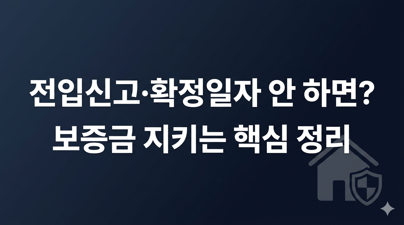 전입신고 확정일자 안 하면 생기는 일 - 대항력 우선변제권 정리