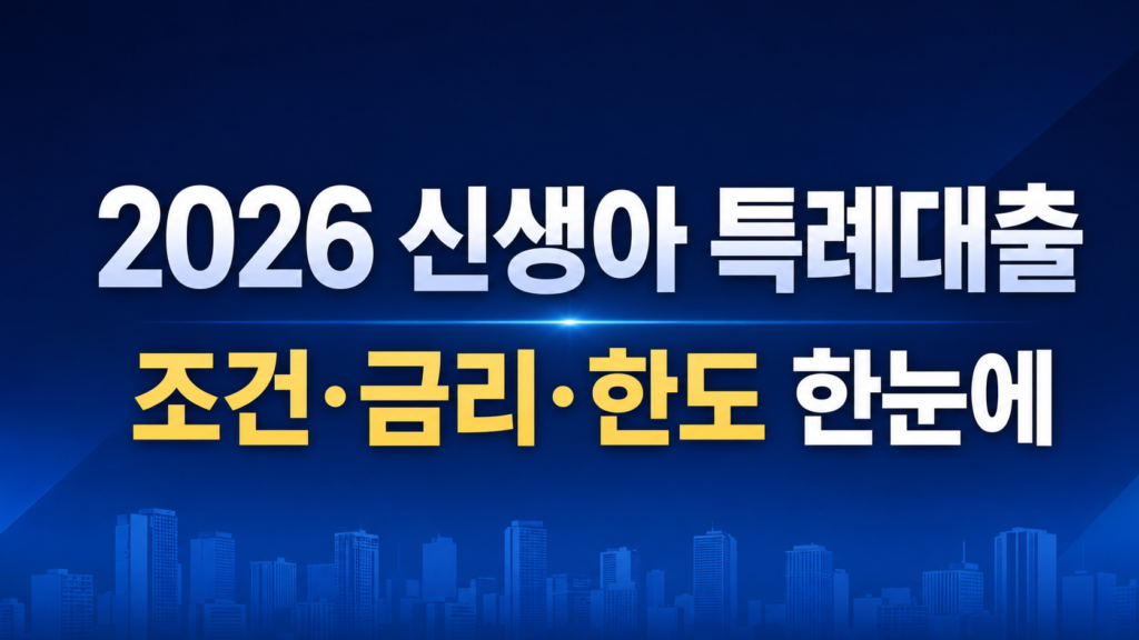 2026 신생아 특례대출 조건과 금리 한도 신청 방법 정리