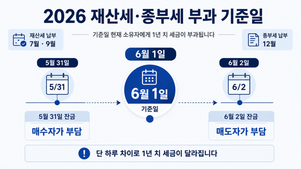 2026 재산세, 종부세 부과 기준일 정리