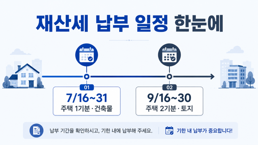 재산세 납부 7월·9월 분할 일정 타임라인
