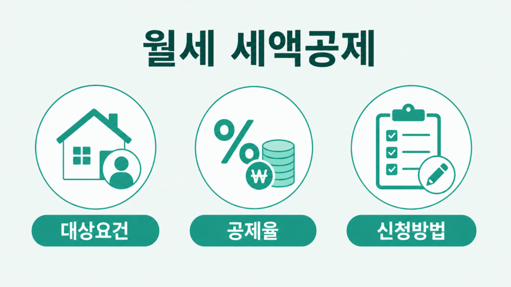 월세 세액공제 대상요건 공제율 신청방법 인포그래픽