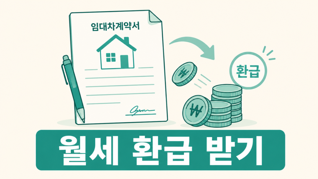 월세 세액공제 환급 신청 절차 안내 일러스트