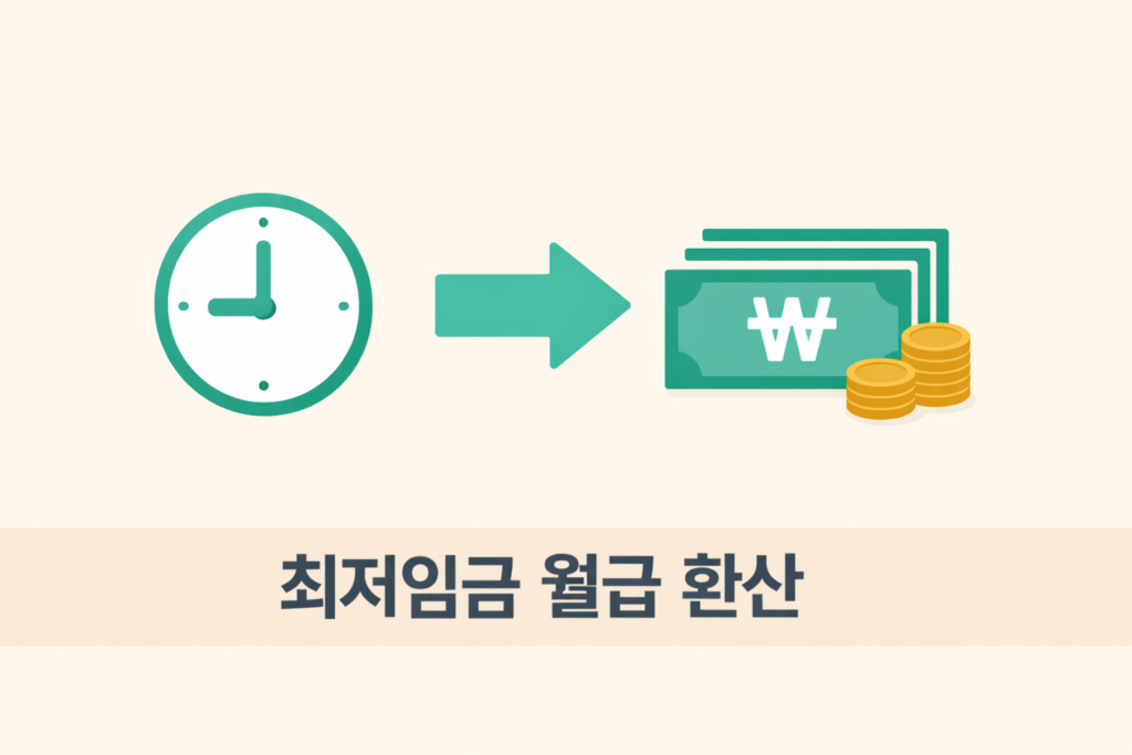 2026 최저임금 월급 환산 방법 안내 일러스트