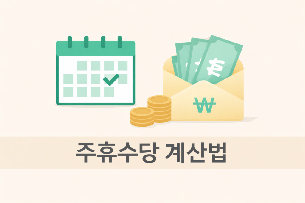주휴수당 계산 방법 지급 조건 안내 일러스트