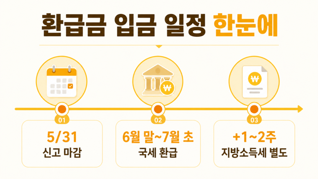 종합소득세 환급금 신고 마감부터 국세·지방세 입금까지 일정