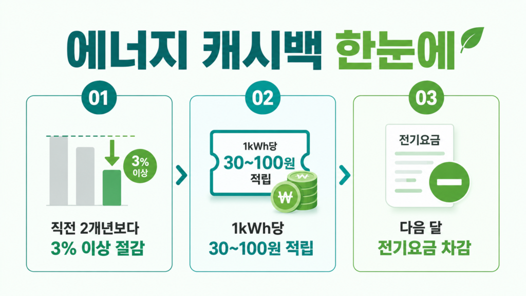 에너지 캐시백 절감 기준부터 적립·전기요금 차감까지 흐름